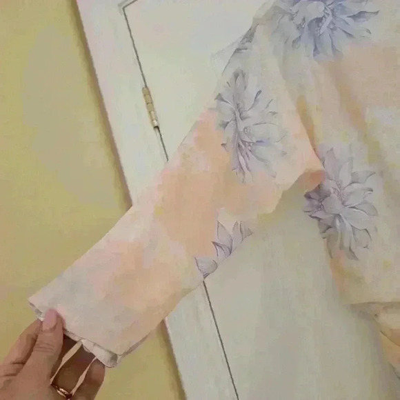 Edie johne 80s floral pink and blue  dress size small - Picture 5 of 13